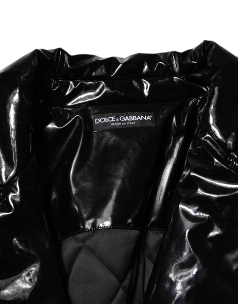 Dolce & Gabbana Polyester Black Quilted Puffer Coat Jacket